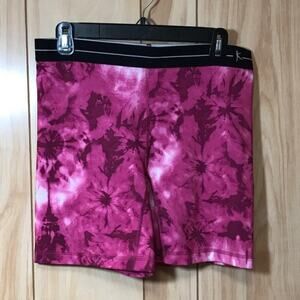 Danskin Now Dri-More Pink Tie-Dye Workout Shorts L